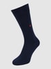 Burlington Socken mit Label-Print Modell 'Lord' Dunkelblau