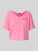 Oui Boxy fit T-shirt met V-hals Roze