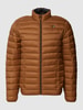 Blend Gewatteerd jack met labelpatch, model 'Romsey’ Donkerbruin