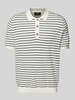 Fynch-Hatton Regular fit poloshirt met ribboorden Offwhite