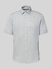 Jake*s Slim Fit Leinenhemd mit Knopfleiste Hellgruen