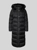 Lauren Ralph Lauren Gewatteerde lange jas met capuchon en ritszakken Zwart