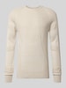 G-Star Raw Gebreide pullover met logostitching en ronde hals Offwhite