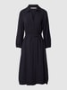 Christian Berg Woman Selection Midi-jurk met strikceintuur Marineblauw