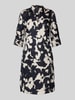 comma Knielanges Kleid mit Tunikakragen Marine