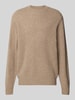 ANNARR Pullover aus Wolle mit Rippabschlüssen Beige