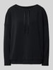 Street One Oversized Longsleeve mit gerippten Abschlüssen BLACK