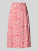 ICHI Midirock aus Leinen-Viskose-Mix Modell 'LINNO' Pink