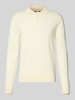 CRUNA Gebreide polo met kentkraag Offwhite
