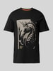 BOSS Orange T-Shirt mit Motiv-Print Black