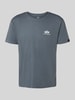 Alpha Industries T-Shirt mit Label-Print und Rundhalsausschnitt Hellblau