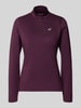 ASICS Slim Fit Funktionsshirt mit Stehkragen und Reißverschluss Bordeaux