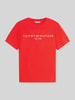 Tommy Hilfiger regular fit T-shirt van puur katoen met logoprint Rood