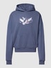 Mister Tee Oversized hoodie met motiefprint, model 'VIVE LE LIBERTÉ' Rookblauw