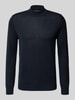 Christian Berg Men Gebreide pullover van een mix van merinowol met opstaande kraag Marineblauw