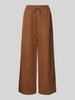 Marc O'Polo Denim Wide leg linnen broek met elastische band Middenbruin