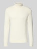 SELECTED HOMME Regular Fit Rollkragenpullover aus reiner Baumwolle Modell 'TREVOR' Offwhite