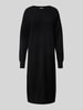 Christian Berg Woman Loose Fit Strickkleid aus reinem Kaschmir mit Rundhalsausschnitt Black