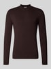 Antony Morato Slim Fit Strickpullover aus Viskose-Mix mit Stehkragen Dunkelbraun