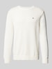 Tommy Jeans Gebreide pullover met logostitching Offwhite