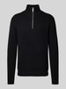 SELECTED HOMME Gebreide pullover met ribboorden, model 'DANE' Zwart