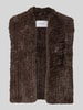 COMMA Regular Fit Weste aus Kunstfell Dunkelbraun