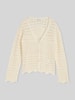 Tom Tailor Denim Relaxed Fit Strickjacke aus Baumwoll-Mix in Strickoptik Weiss