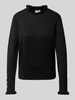 FREE/QUENT Strickpullover mit Stehkragen und Rüschen Modell 'Katie' Black