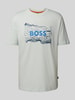 BOSS Orange T-shirt z nadrukiem z logo Limonkowy