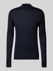 Christian Berg Men Gebreide pullover met turtleneck Donkerblauw gemêleerd