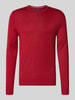 Christian Berg Men Regular Fit Longsleeve aus Merino-Mix Rot Melange