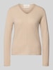 Christian Berg Woman Strickpullover aus Kaschmir mit V-Ausschnitt Beige