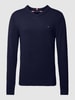 Tommy Hilfiger Strickpullover mit V-Ausschnitt Modell 'PIMA' Marine