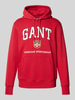 Gant Hoodie mit Label-Print Rot