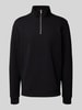Les Deux Sweatshirt mit Troyer-Kragen Modell 'Norregaard' Black