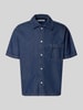 JACK & JONES Modern Fit Jeanshemd mit Brusttasche Modell 'AUSTIN' Dunkelblau