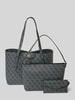 Guess Handtasche mit Label-Applikation Modell 'ECO BRENTON' Anthrazit