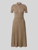 MICHAEL Michael Kors Polokleid aus Viskose-Mix mit Knopfleiste Beige