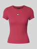 Tommy Jeans T-Shirt mit Label-Stitching Bordeaux