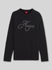 HUGO Loose Fit Pullover aus Woll-Alpaka-Mix Modell 'Sloguinny' Black