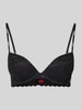 HUGO Push Up BH mit gemusterter Spitze Black