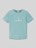 s.Oliver RED LABEL T-Shirt mit Motiv- und Statement-Print Mint Melange