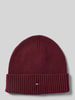 Tommy Hilfiger Muts met logostitching, model 'PIMA' Bordeaux