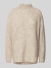 QS Strickpullover mit Stehkragen und Woll-Anteil Beige