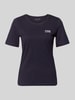 Christian Berg Woman t-shirt z wyhaftowanym napisem i okrągłym dekoltem Ciemnoniebieski