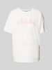 VILLA SOPHIE T-shirt met labelprint, model 'ESSENTIALS' Offwhite