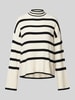 Only Comfort fit gebreide pullover met brede ribboordjes  Wit