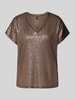 ONLY T-Shirt mit Allover-Print Metallic Braun Melange