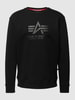 Alpha Industries Sweatshirt met labelprint, model 'CARBON' Zwart