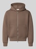 JACK & JONES relaxed fit sweatjack met tweewegritssluiting Kaki